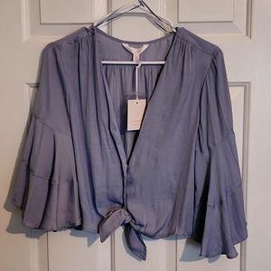 Blue Pleasant Crop Top